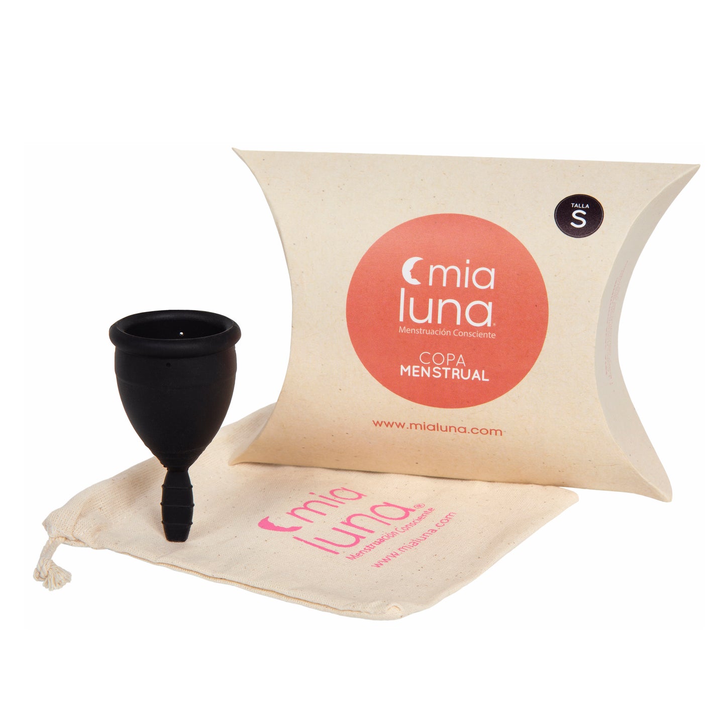 Copa Menstrual MiaLuna Talla S. El producto se entrega sin bolsa ni caja.