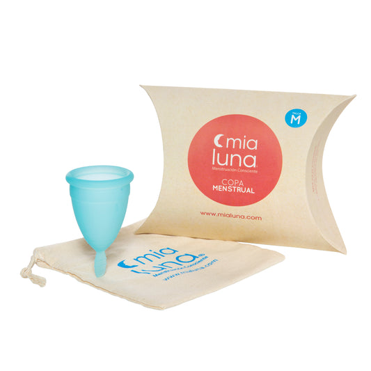 Copa Menstrual MiaLuna Talla M. El producto se entrega sin bolsa ni caja.